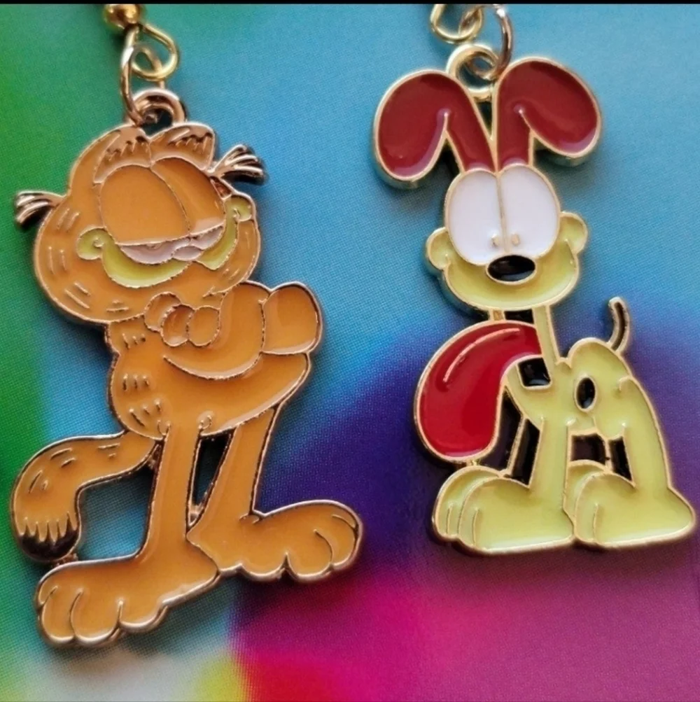 Handmade Garfield and Odie Earrings
